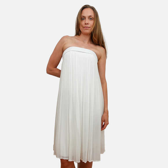 Dion Lee Strapless Accordion Fitted Mini Midi Dress - 6 - Picture 1 of 15